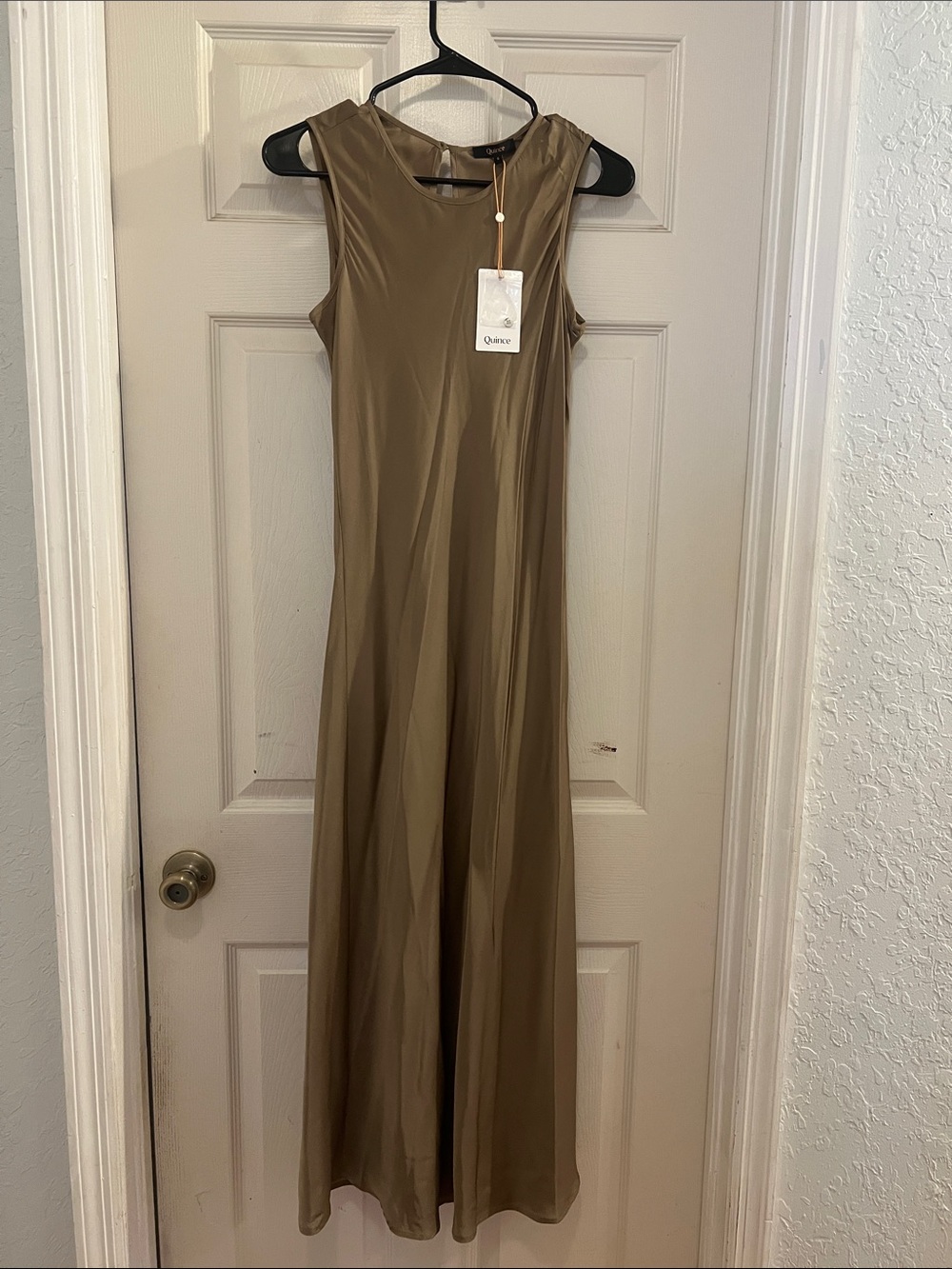 NWT Quince Washable Stretch Silk Tank Midi Dress, size Small